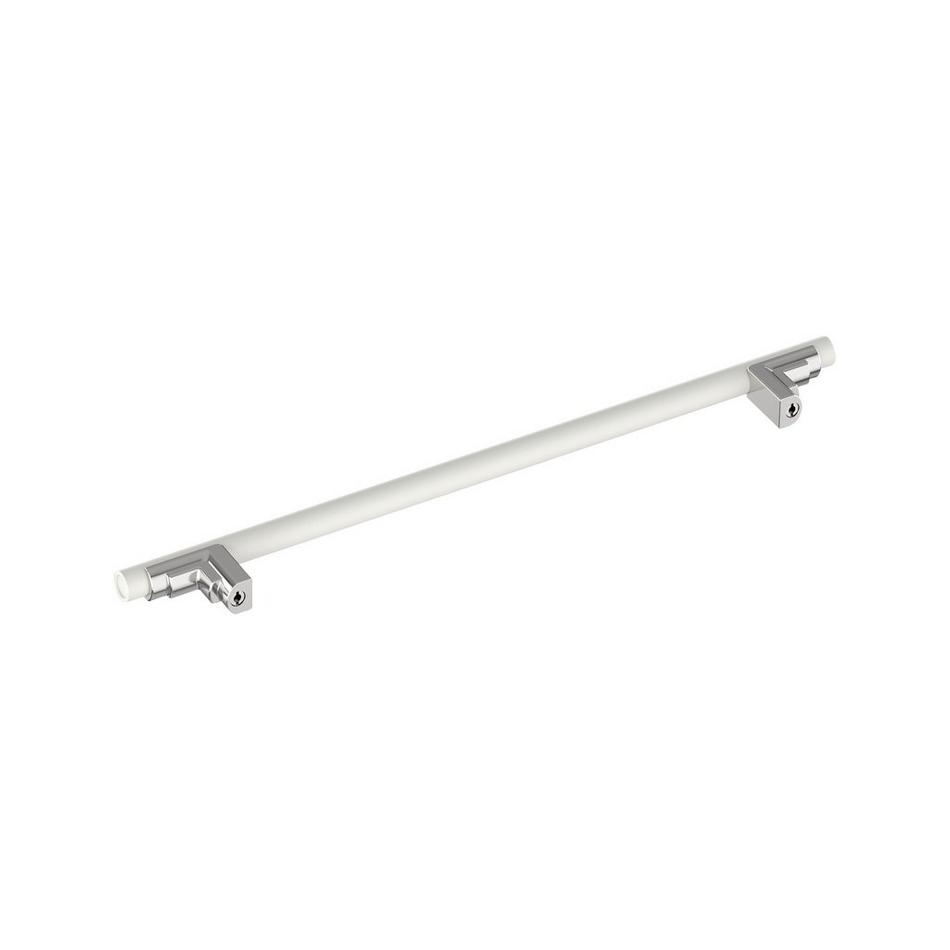 10-1/16" Anberlin Two Tone Oversized Cabinet Pull Matte White - Polished Chrome, , large image number 3