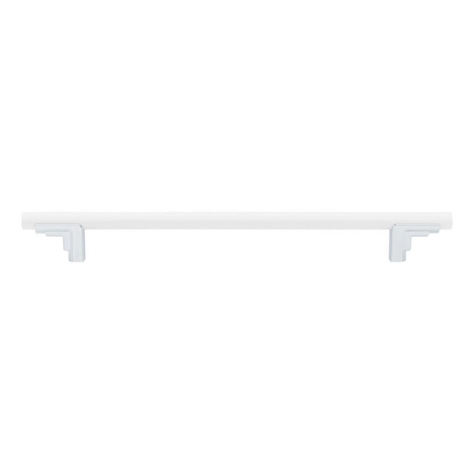 10-1/16" Anberlin Two Tone Oversized Cabinet Pull Matte White - Polished Chrome, , large image number 2