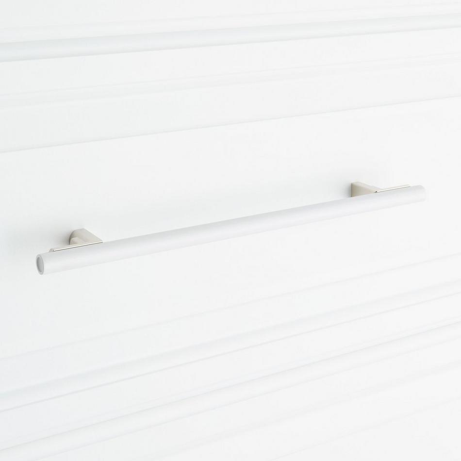 10-1/16" Anberlin Two Tone Oversized Cabinet Pull Matte White - Polished Nickel, , large image number 5