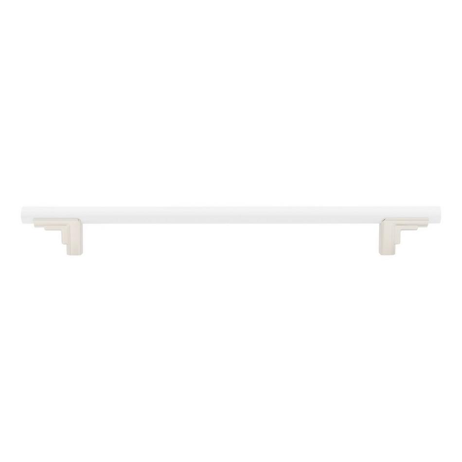 10-1/16" Anberlin Two Tone Oversized Cabinet Pull Matte White - Polished Nickel, , large image number 2