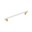 10-1/16" Anberlin Two Tone Oversized Cabinet Pull Matte White - Brushed Gold, , large image number 0