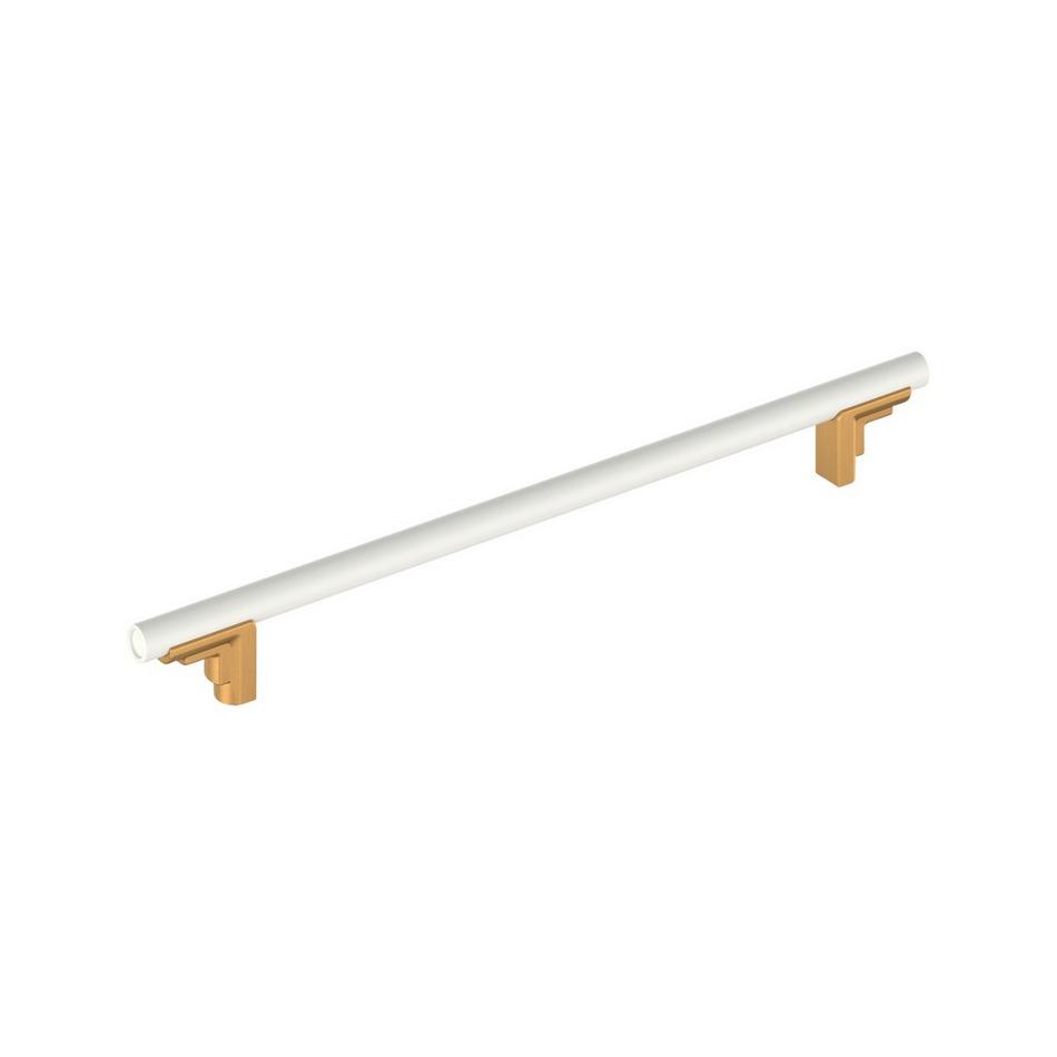 10-1/16" Anberlin Two Tone Oversized Cabinet Pull Matte White - Brushed Gold, , large image number 0