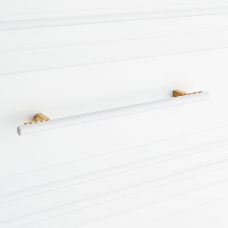 10-1/16" Anberlin Two Tone Oversized Cabinet Pull Matte White - Brushed Gold, , large image number 5