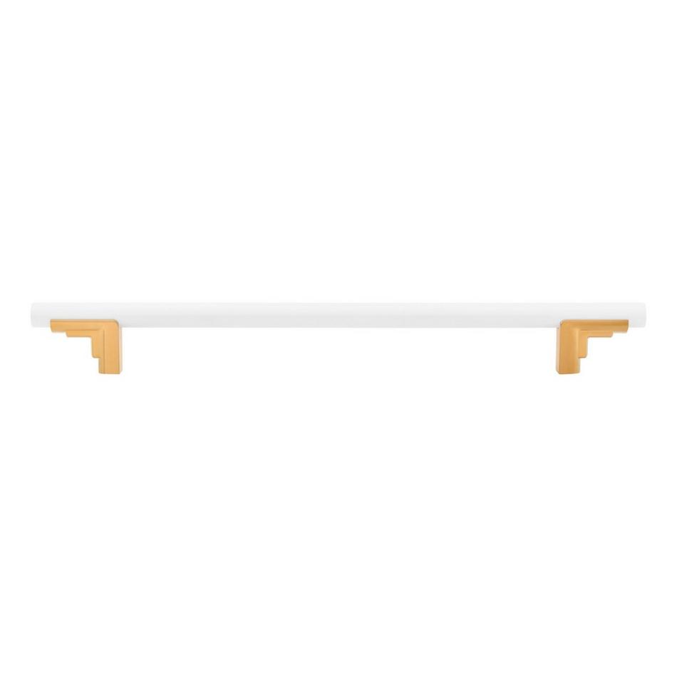 10-1/16" Anberlin Two Tone Oversized Cabinet Pull Matte White - Brushed Gold, , large image number 2