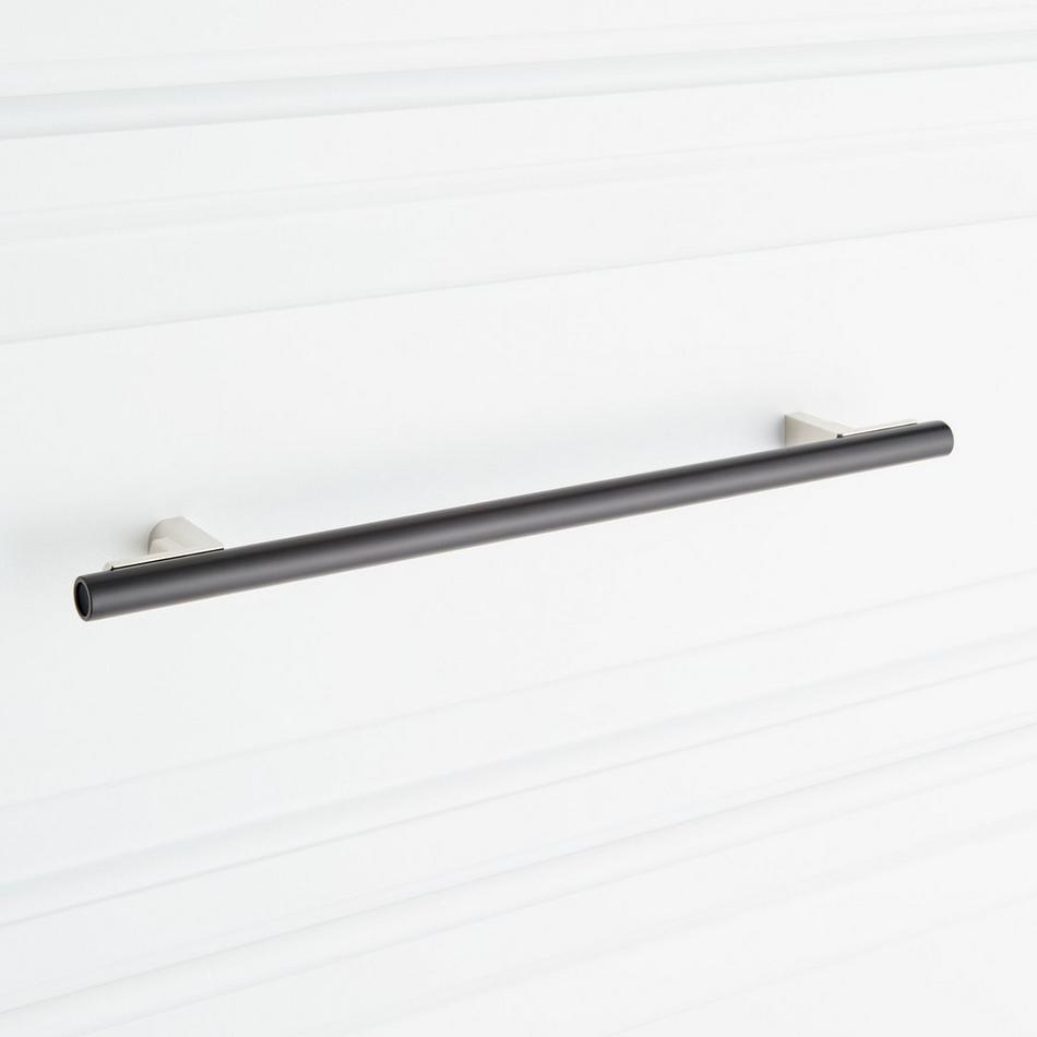 8-13/16" Anberlin Two Tone Oversized Cabinet Pull Matte Black - Polished Nickel, , large image number 5