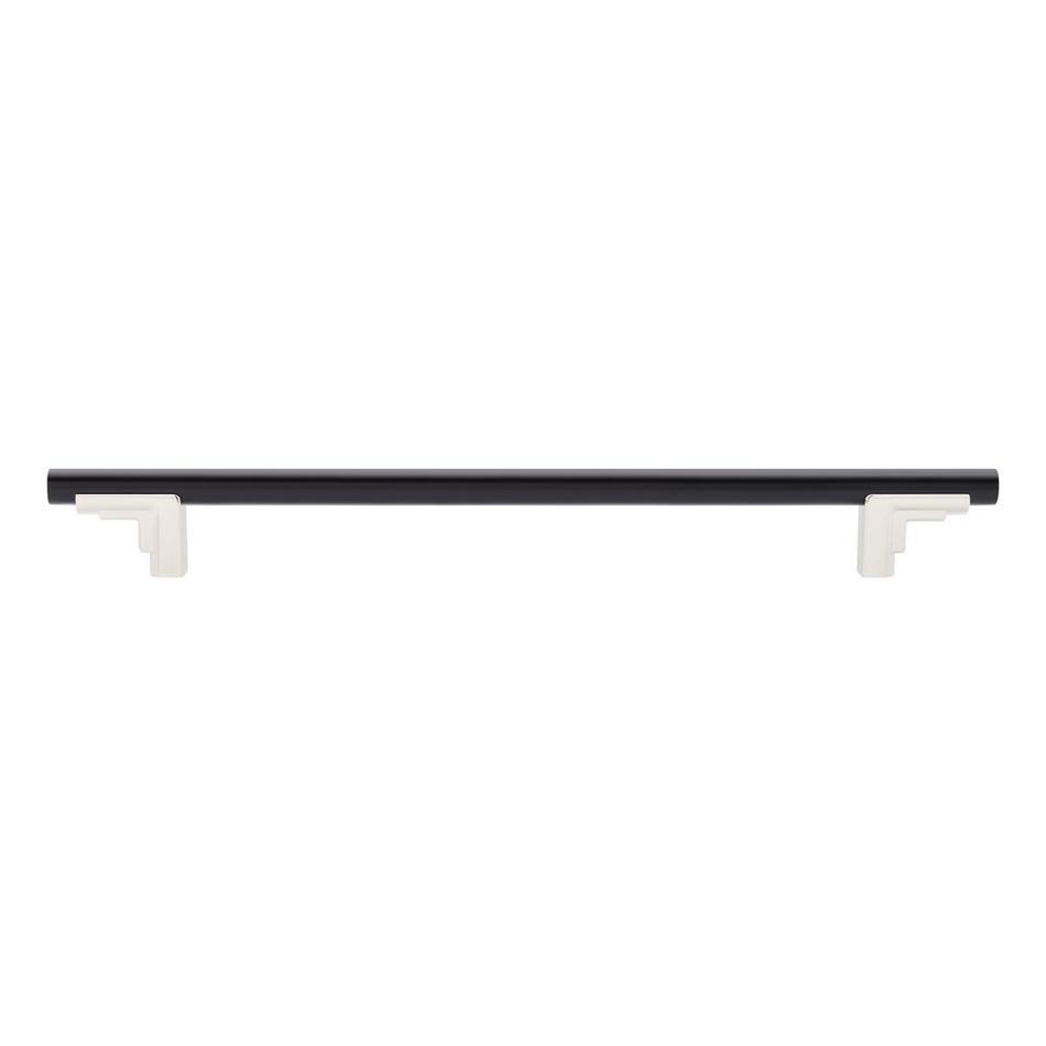8-13/16" Anberlin Two Tone Oversized Cabinet Pull Matte Black - Polished Nickel, , large image number 2