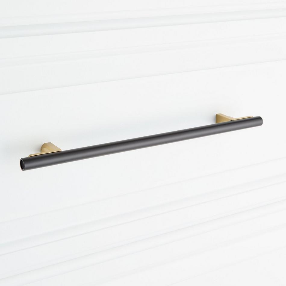 8-13/16" Anberlin Two Tone Oversized Cabinet Pull Matte Black - Golden Champagne, , large image number 5