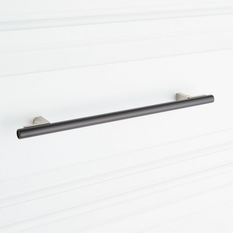 8-13/16" Anberlin Two Tone Oversized Cabinet Pull Matte Black - Satin Nickel, , large image number 5