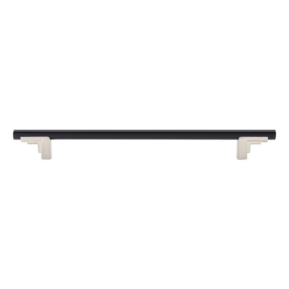 8-13/16" Anberlin Two Tone Oversized Cabinet Pull Matte Black - Satin Nickel, , large image number 2