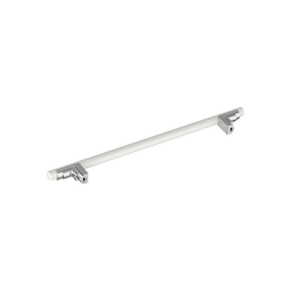 8-13/16" Anberlin Two Tone Oversized Cabinet Pull Matte White - Polished Chrome, , large image number 3