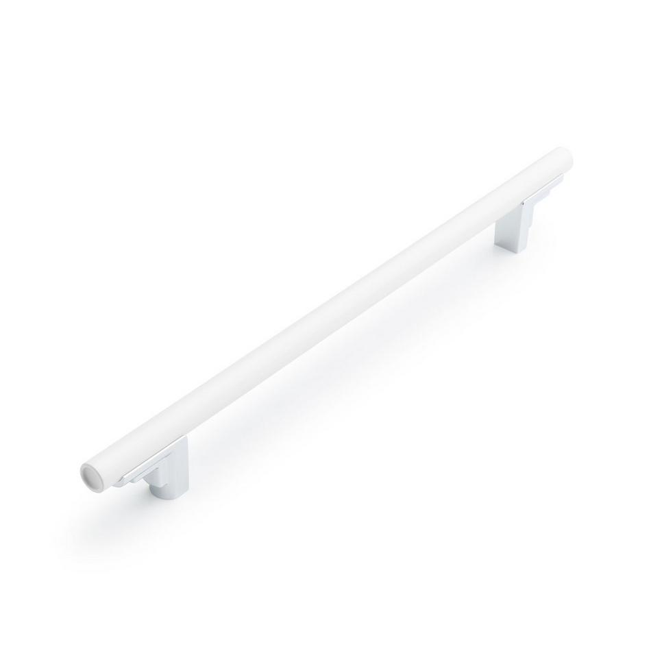 8-13/16" Anberlin Two Tone Oversized Cabinet Pull Matte White - Polished Chrome, , large image number 0