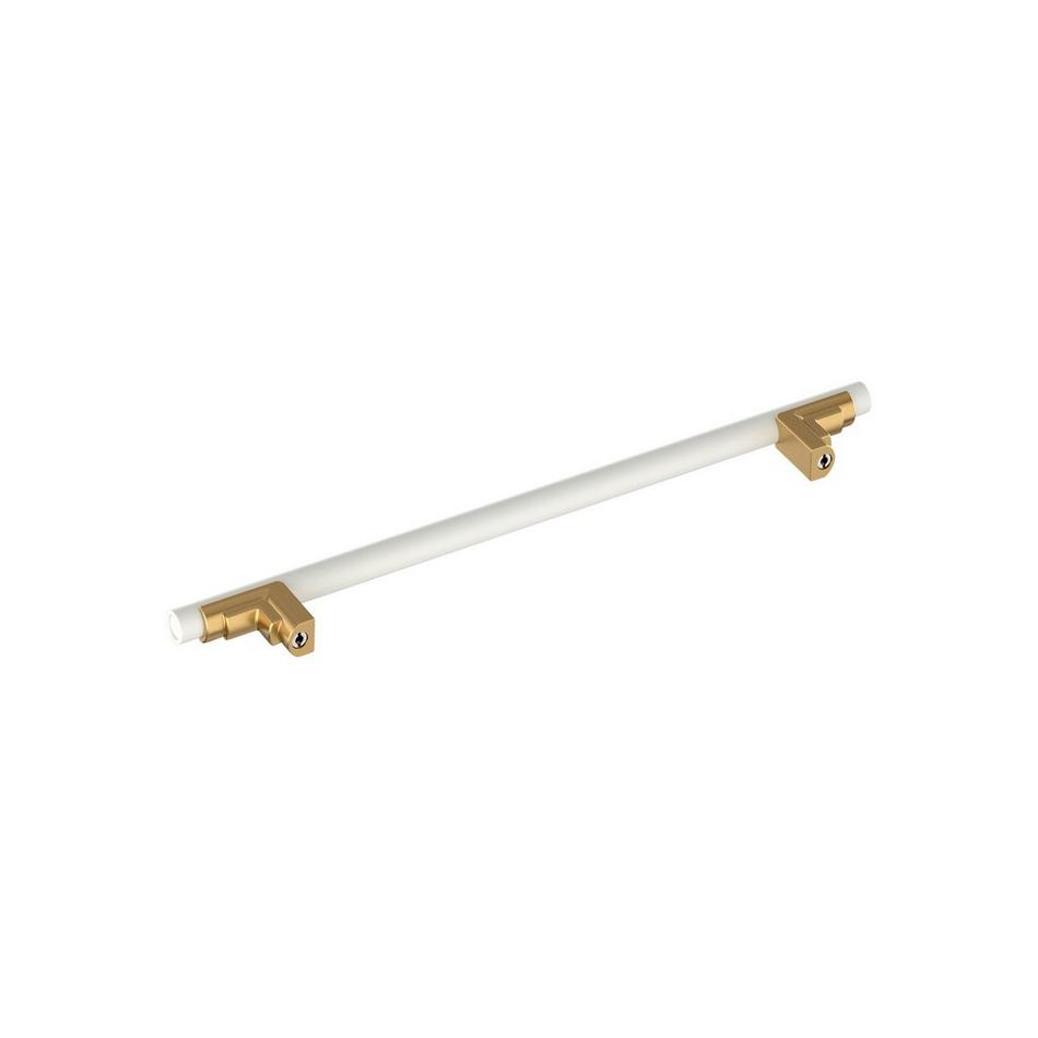 8-13/16" Anberlin Two Tone Oversized Cabinet Pull Matte White - Champagne Bronze, , large image number 3