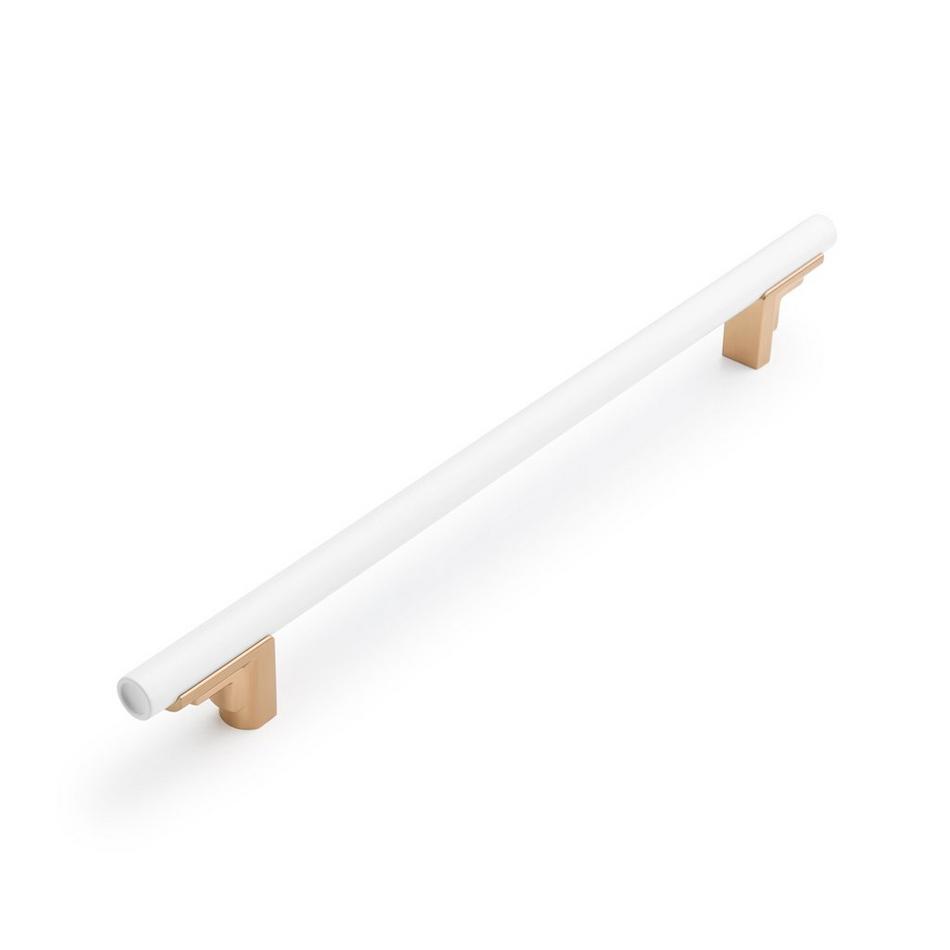 8-13/16" Anberlin Two Tone Oversized Cabinet Pull Matte White - Champagne Bronze, , large image number 0