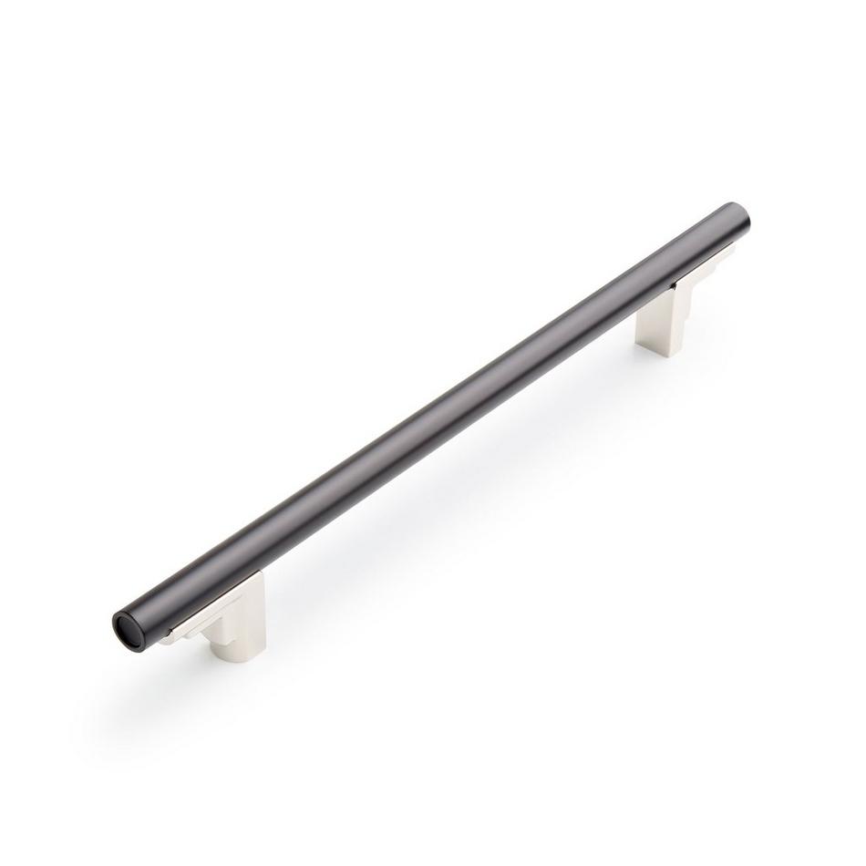 7-9/16" Anberlin Two Tone Cabinet Pull Matte Black - Polished Nickel, , large image number 0