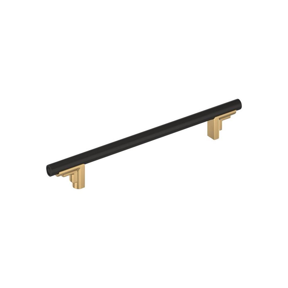 7-9/16" Anberlin Two Tone Cabinet Pull Matte Black - Champagne Bronze, , large image number 0