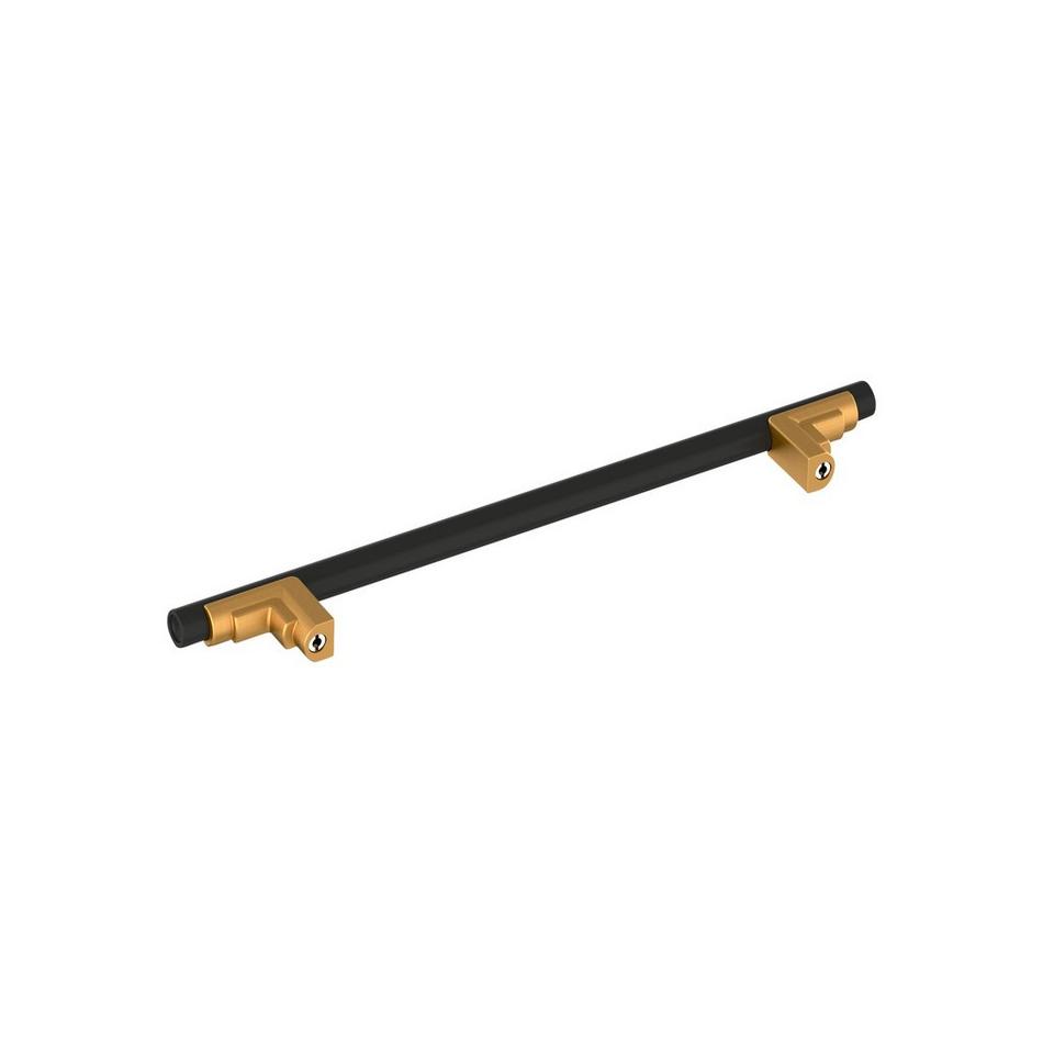 7-9/16" Anberlin Two Tone Cabinet Pull Matte Black - Brushed Gold, , large image number 3