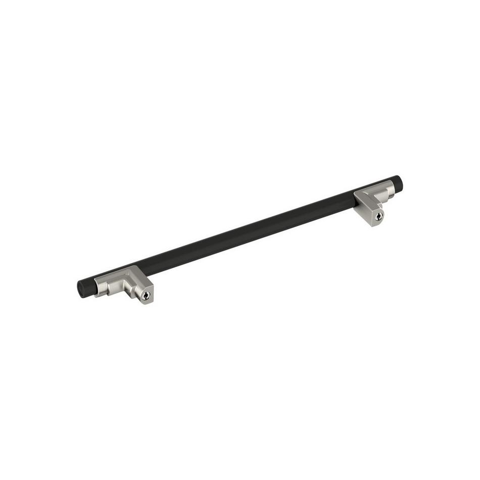 7-9/16" Anberlin Two Tone Cabinet Pull Matte Black - Satin Nickel, , large image number 2