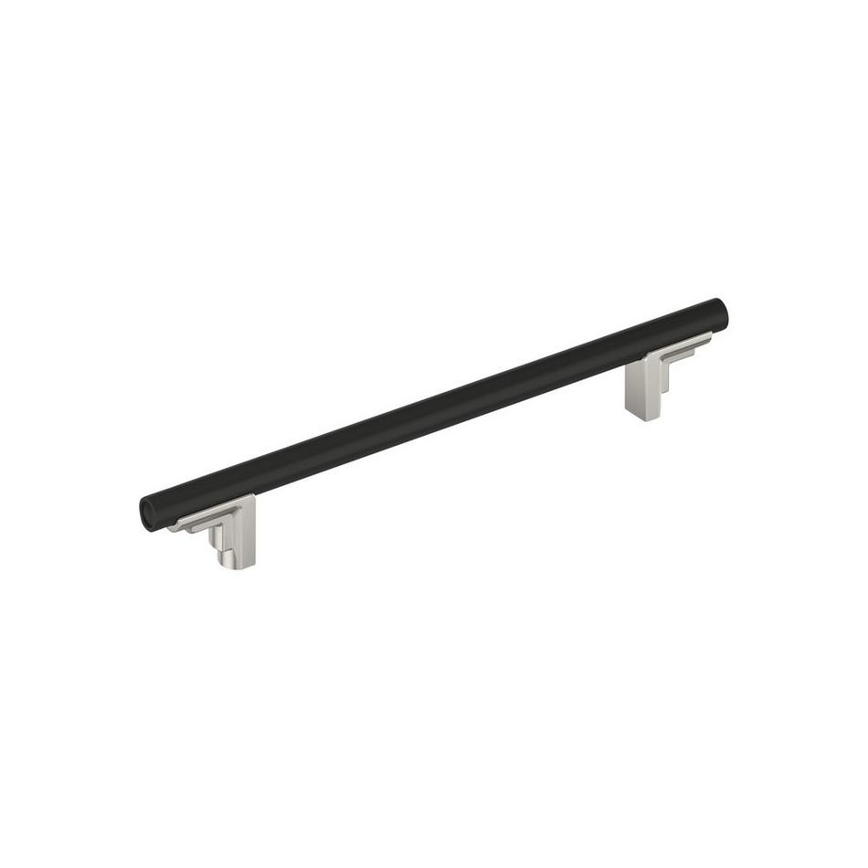 7-9/16" Anberlin Two Tone Cabinet Pull Matte Black - Satin Nickel, , large image number 0