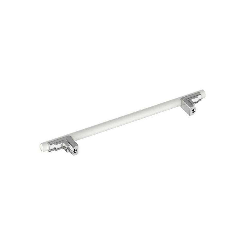 7-9/16" Anberlin Two Tone Cabinet Pull Matte White - Polished Chrome, , large image number 3