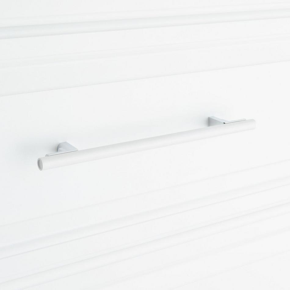 7-9/16" Anberlin Two Tone Cabinet Pull Matte White - Polished Chrome, , large image number 5