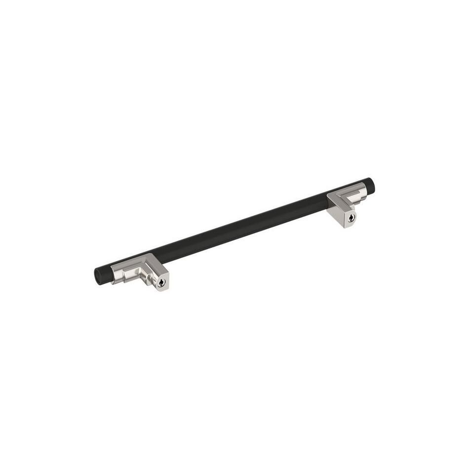 6-5/16" Anberlin Two Tone Cabinet Pull Matte Black - Polished Nickel, , large image number 2