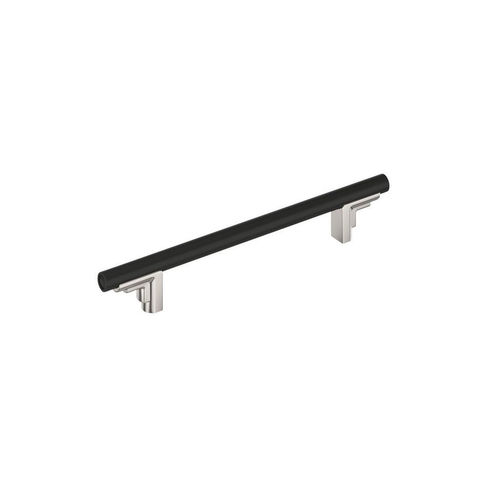6-5/16" Anberlin Two Tone Cabinet Pull Matte Black - Polished Nickel, , large image number 0
