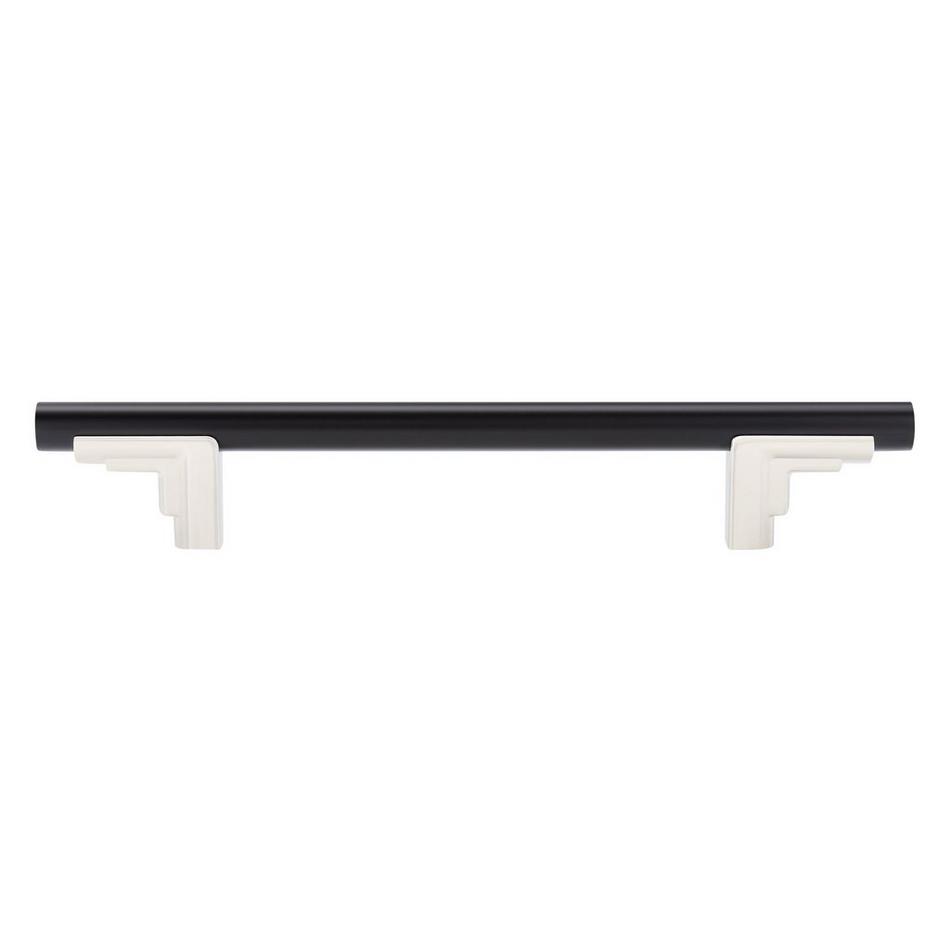 6-5/16" Anberlin Two Tone Cabinet Pull Matte Black - Polished Nickel, , large image number 2