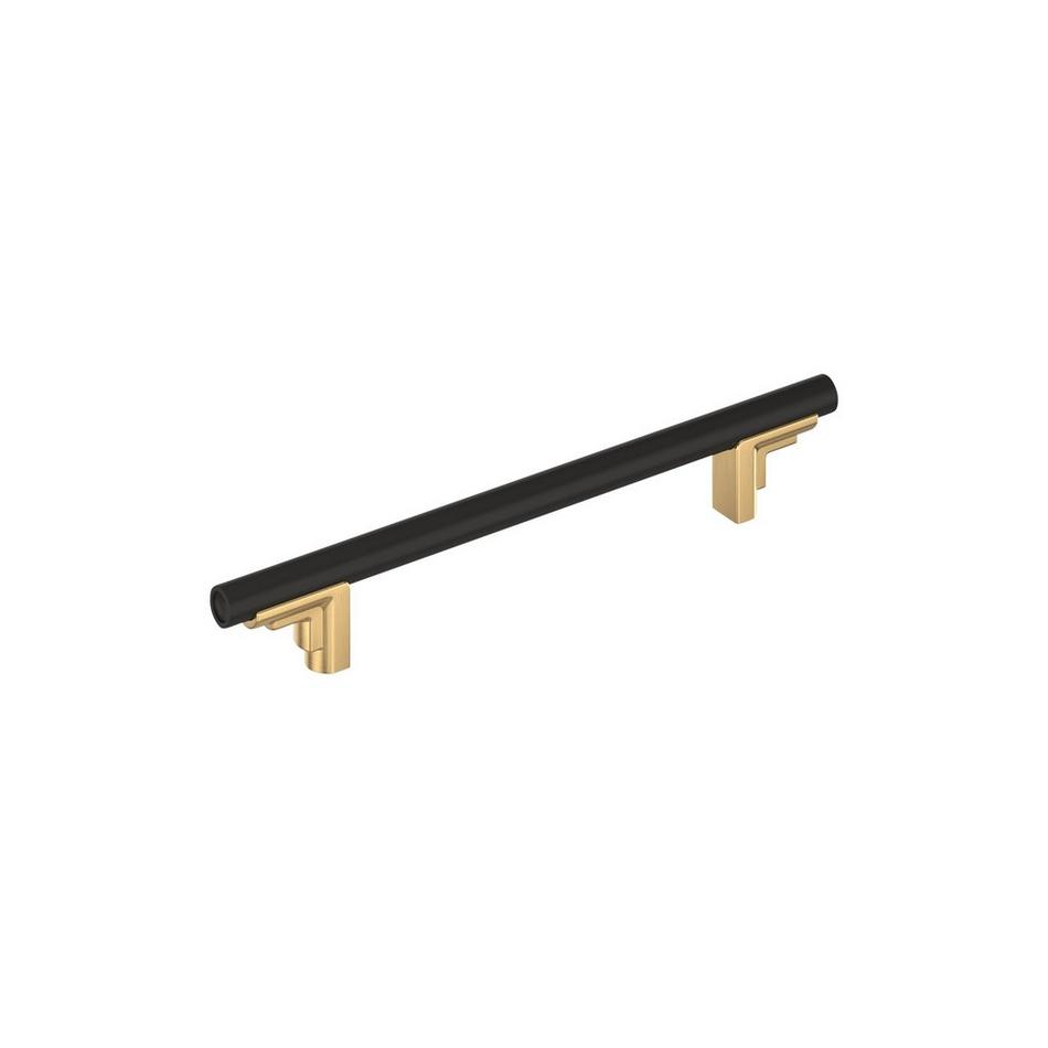 6-5/16" Anberlin Two Tone Cabinet Pull Matte Black - Champagne Bronze, , large image number 0