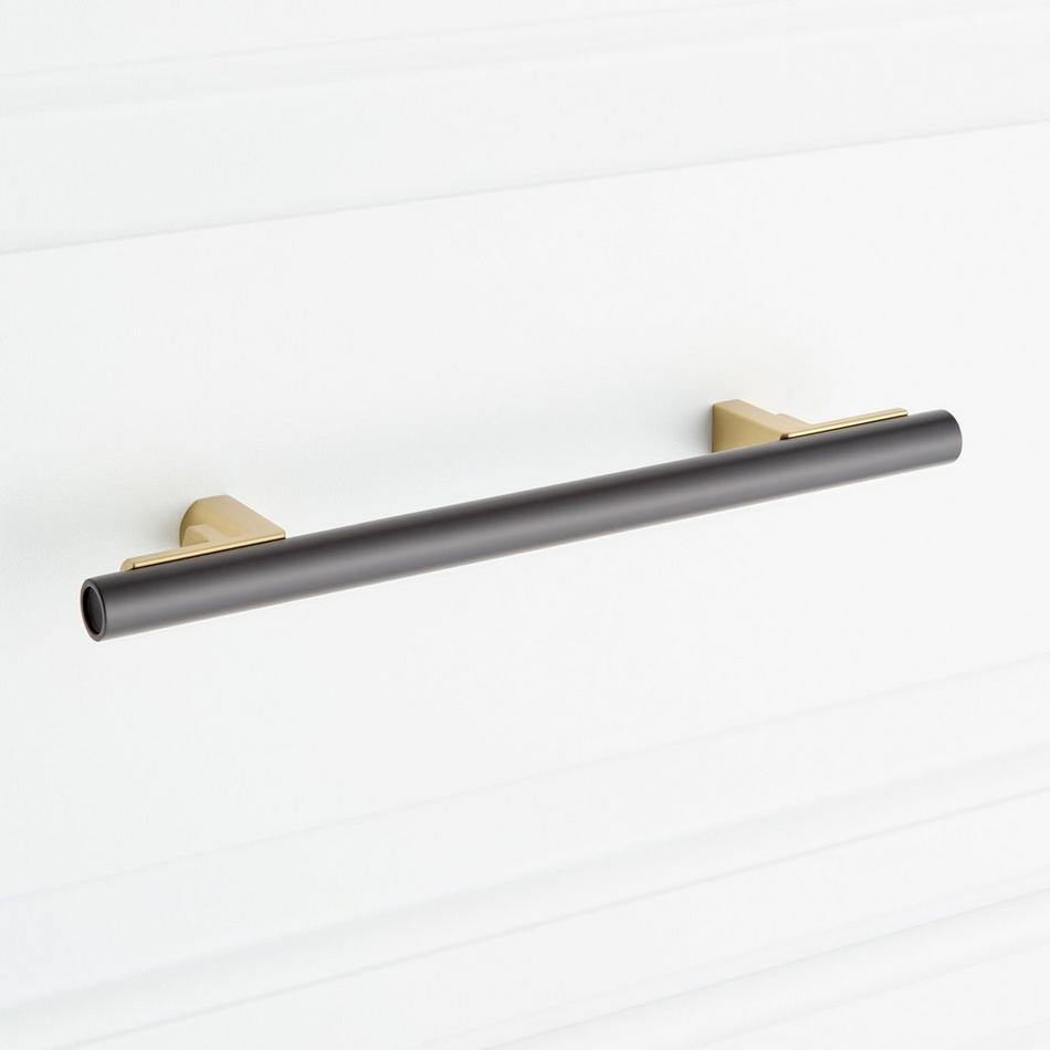 6-5/16" Anberlin Two Tone Cabinet Pull Matte Black - Golden Champagne, , large image number 5
