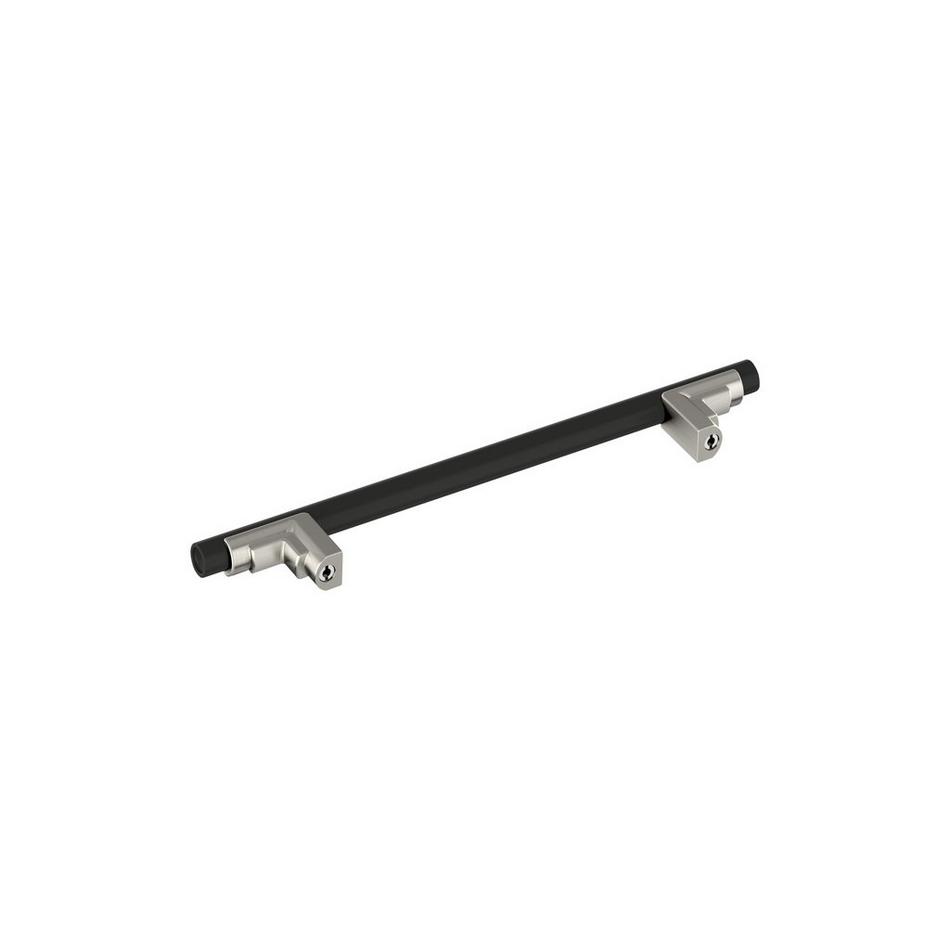 6-5/16" Anberlin Two Tone Cabinet Pull Matte Black - Satin Nickel, , large image number 2