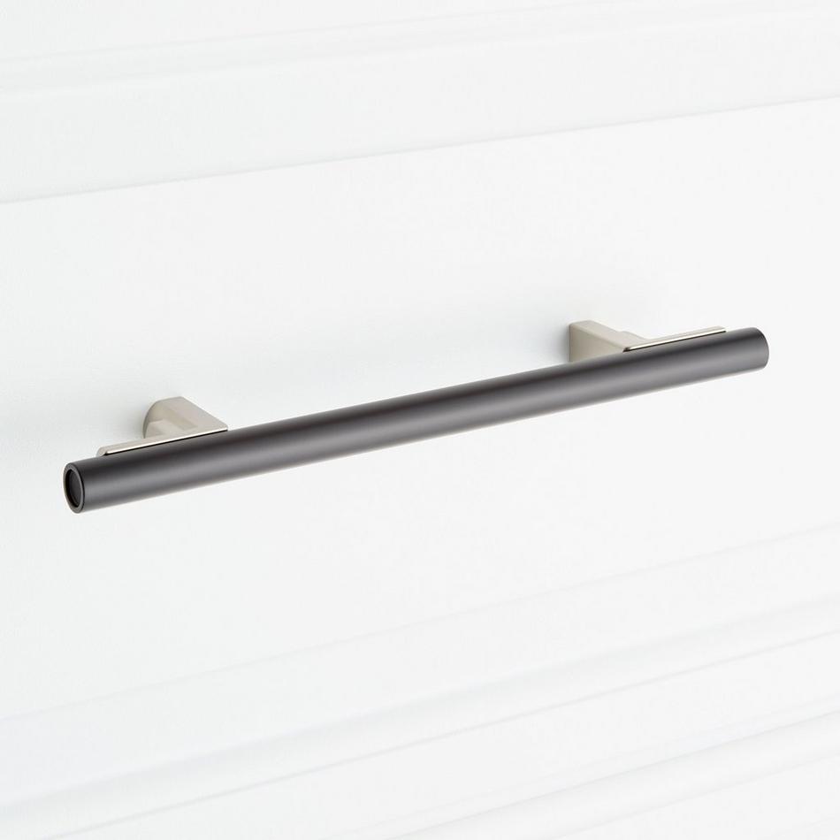 6-5/16" Anberlin Two Tone Cabinet Pull Matte Black - Satin Nickel, , large image number 5