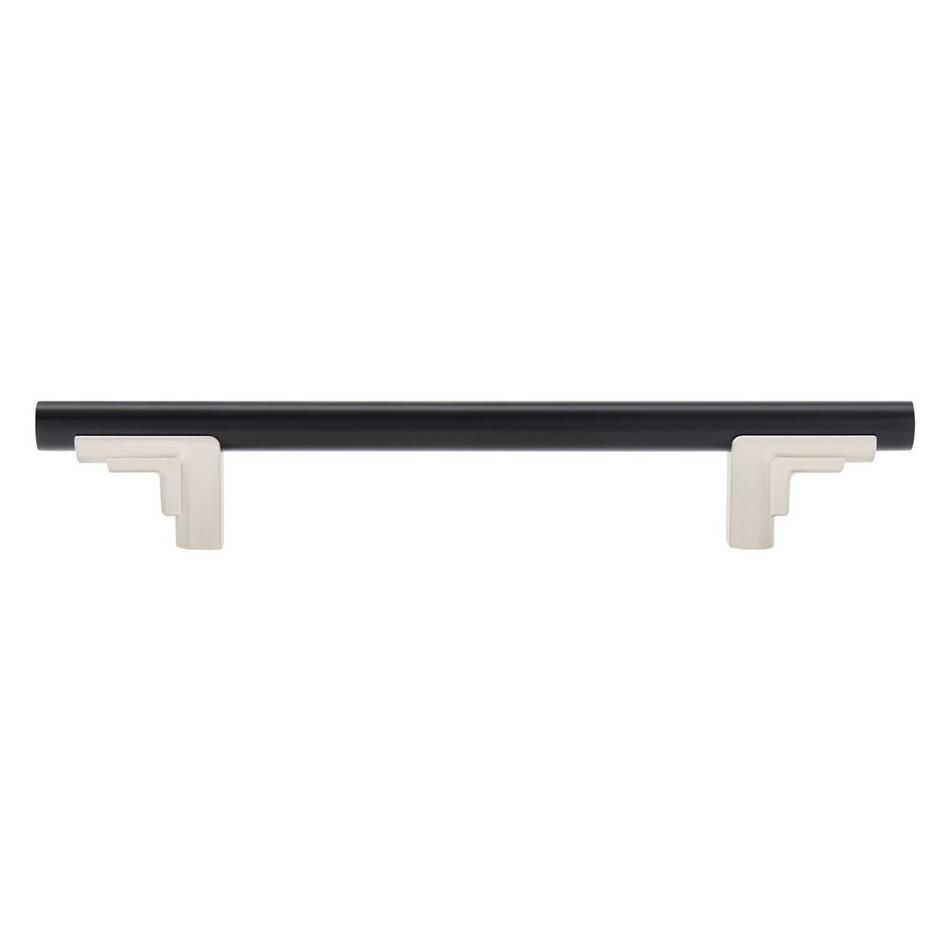6-5/16" Anberlin Two Tone Cabinet Pull Matte Black - Satin Nickel, , large image number 2