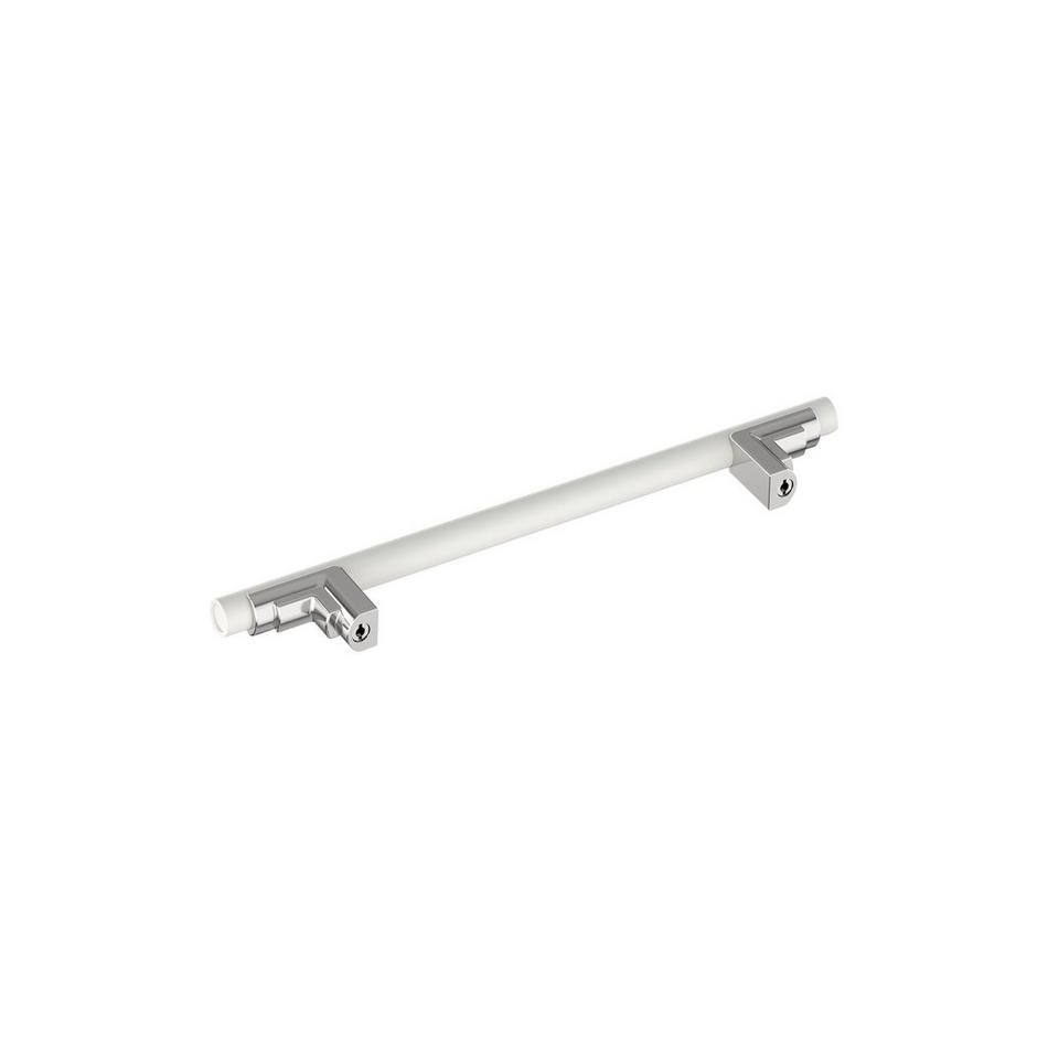 6-5/16" Anberlin Two Tone Cabinet Pull Matte White - Polished Chrome, , large image number 3