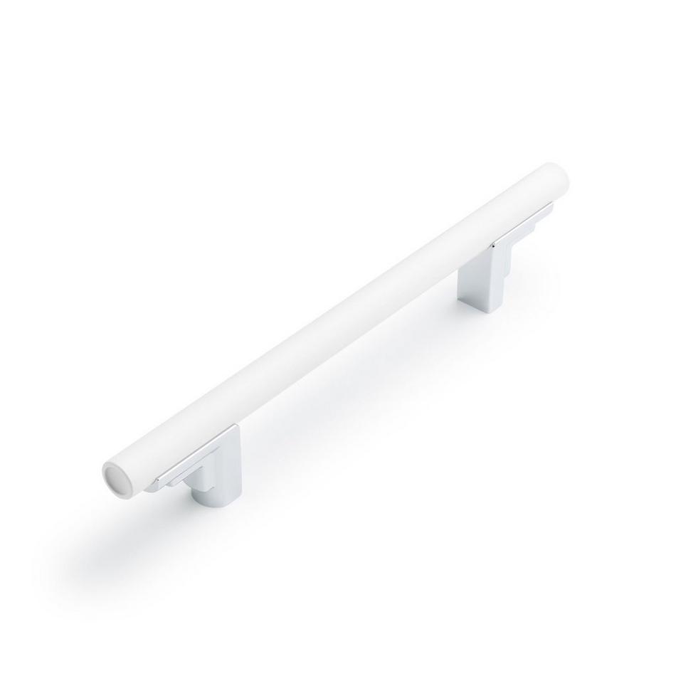 6-5/16" Anberlin Two Tone Cabinet Pull Matte White - Polished Chrome, , large image number 0