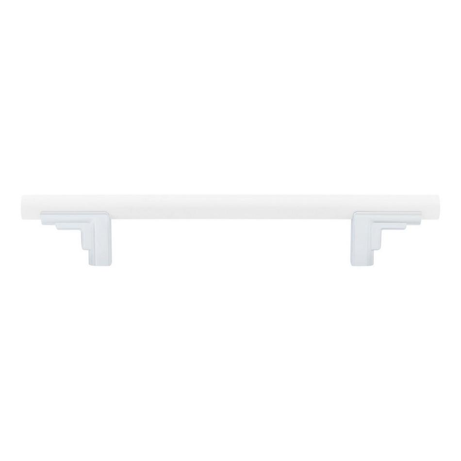 6-5/16" Anberlin Two Tone Cabinet Pull Matte White - Polished Chrome, , large image number 2