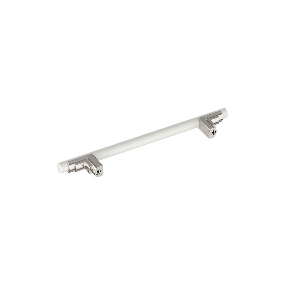 6-5/16" Anberlin Two Tone Cabinet Pull Matte White - Polished Nickel, , large image number 3