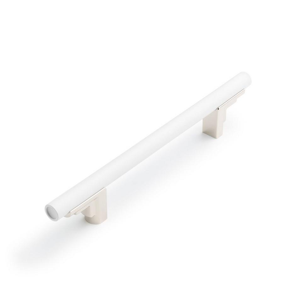6-5/16" Anberlin Two Tone Cabinet Pull Matte White - Polished Nickel, , large image number 0