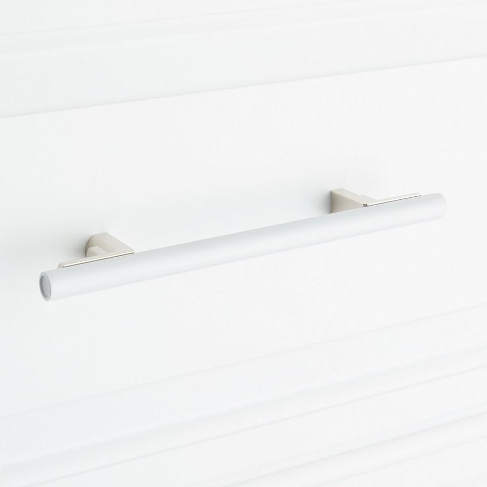 6-5/16" Anberlin Two Tone Cabinet Pull Matte White - Polished Nickel, , large image number 5
