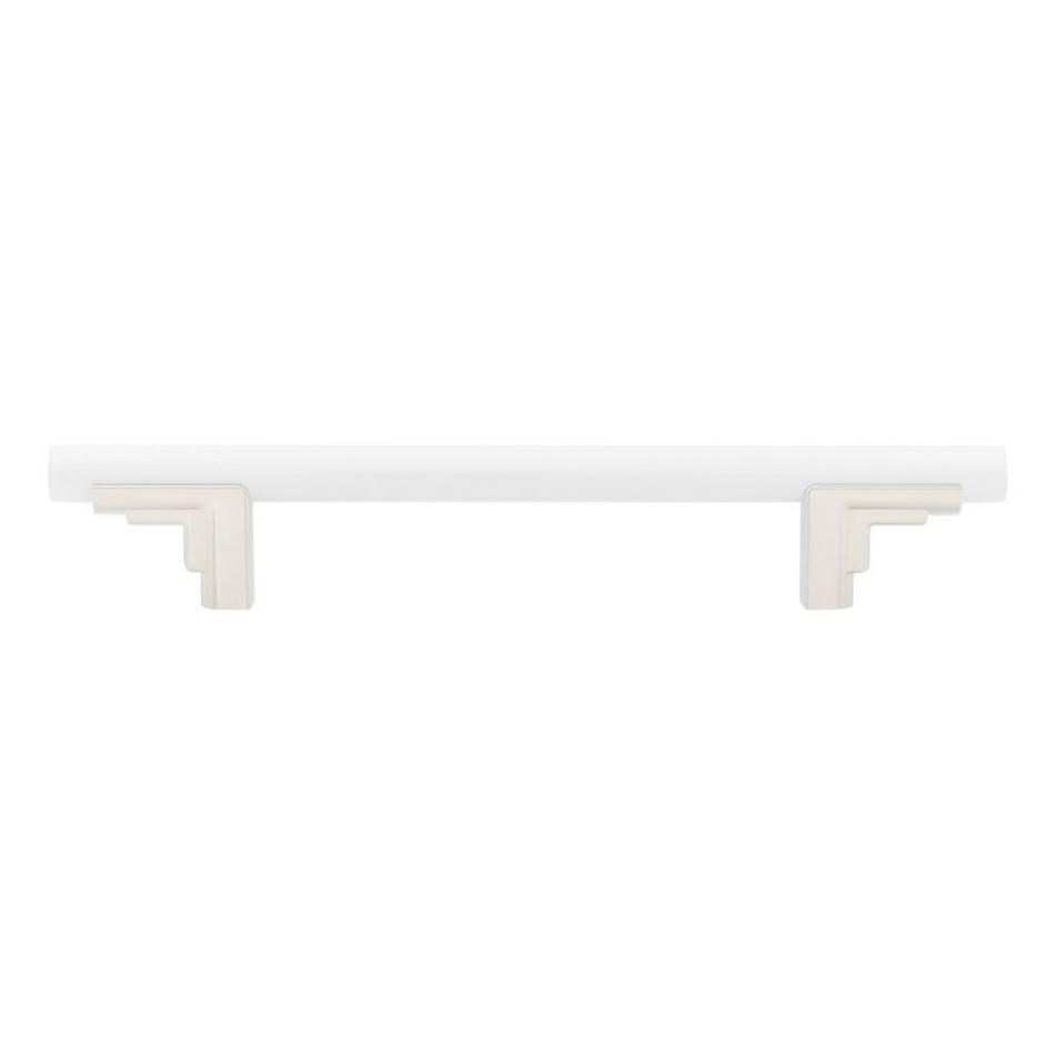 6-5/16" Anberlin Two Tone Cabinet Pull Matte White - Polished Nickel, , large image number 2