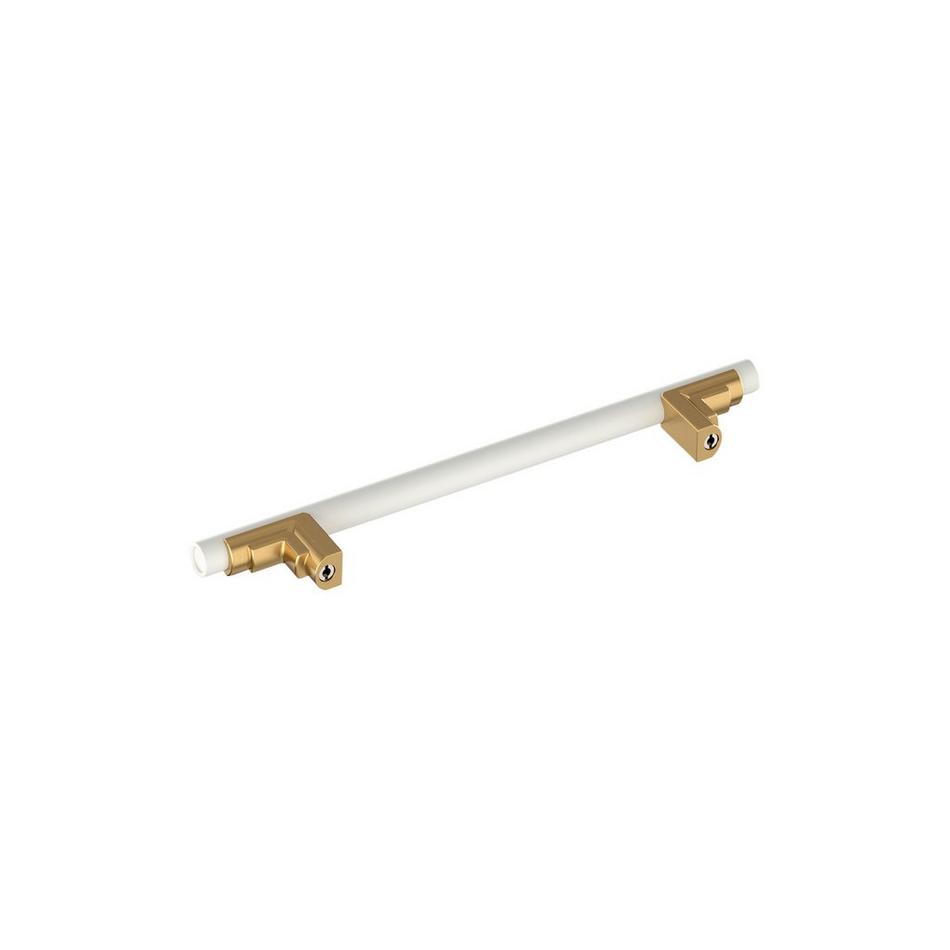 6-5/16" Anberlin Two Tone Cabinet Pull Matte White - Champagne Bronze, , large image number 3