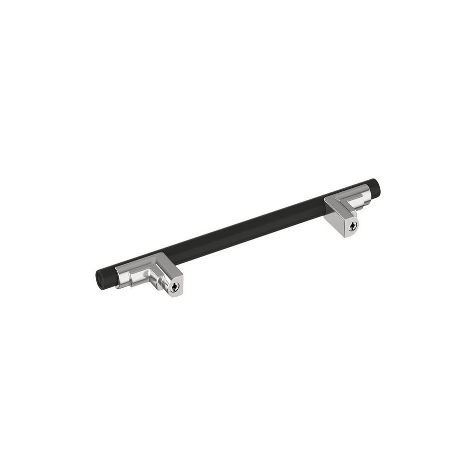 5-1/16" Anberlin Two Tone Cabinet Pull Matte Black - Polished Chrome, , large image number 2
