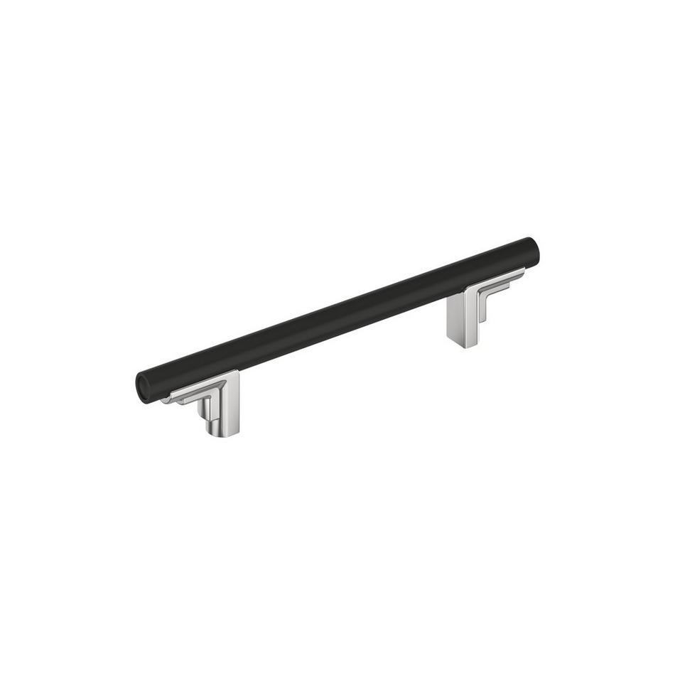 5-1/16" Anberlin Two Tone Cabinet Pull Matte Black - Polished Chrome, , large image number 0