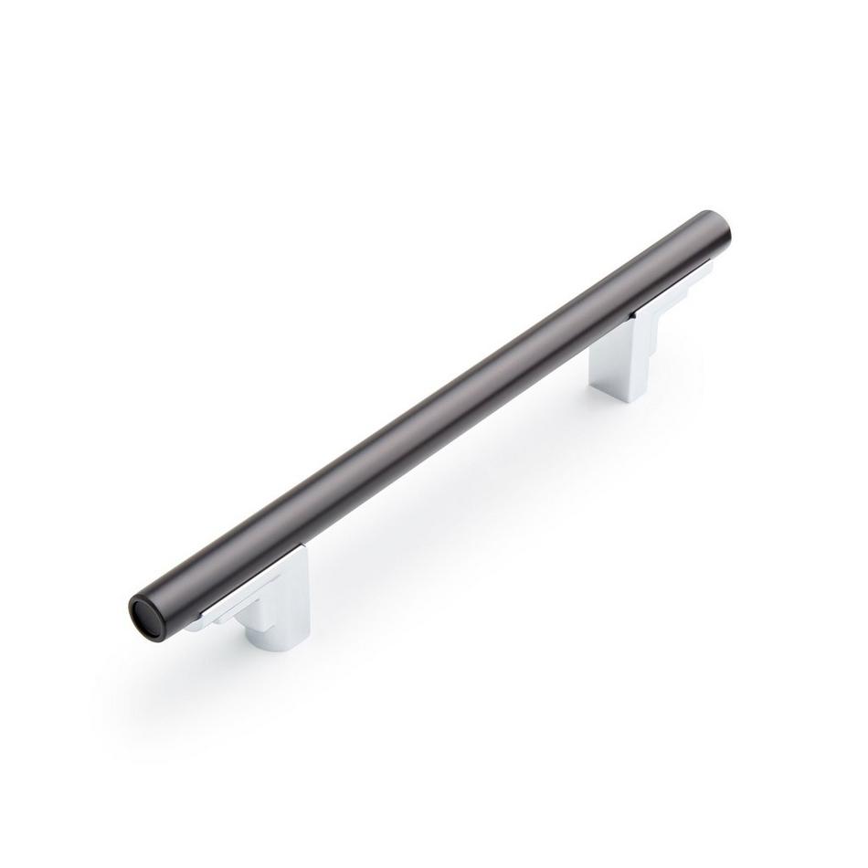 5-1/16" Anberlin Two Tone Cabinet Pull Matte Black - Polished Chrome, , large image number 0