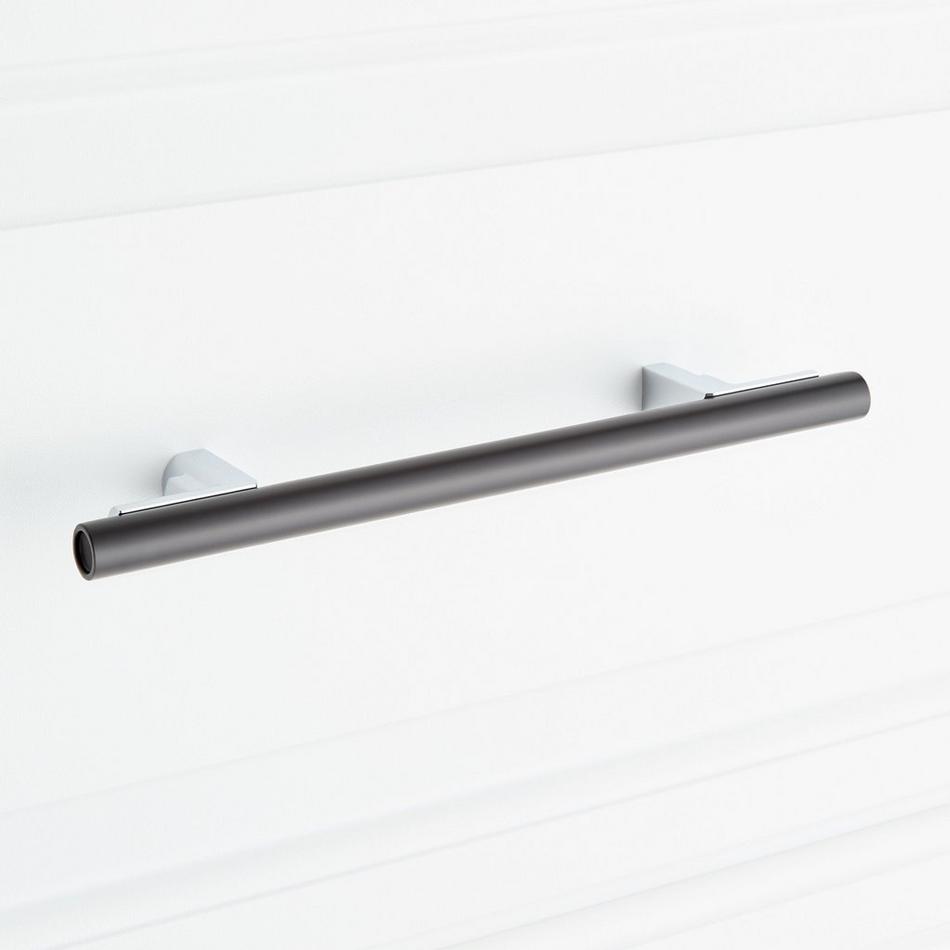 5-1/16" Anberlin Two Tone Cabinet Pull Matte Black - Polished Chrome, , large image number 5