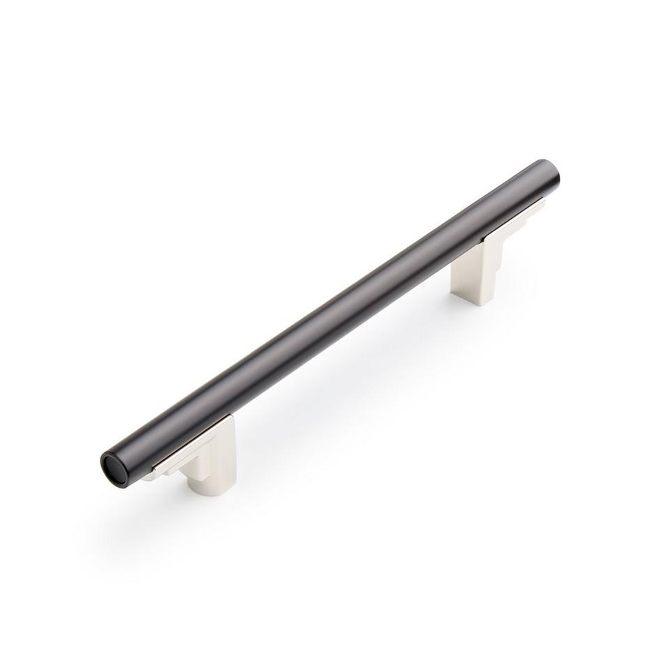 5-1/16" Anberlin Two Tone Cabinet Pull Matte Black - Polished Nickel, , large image number 0