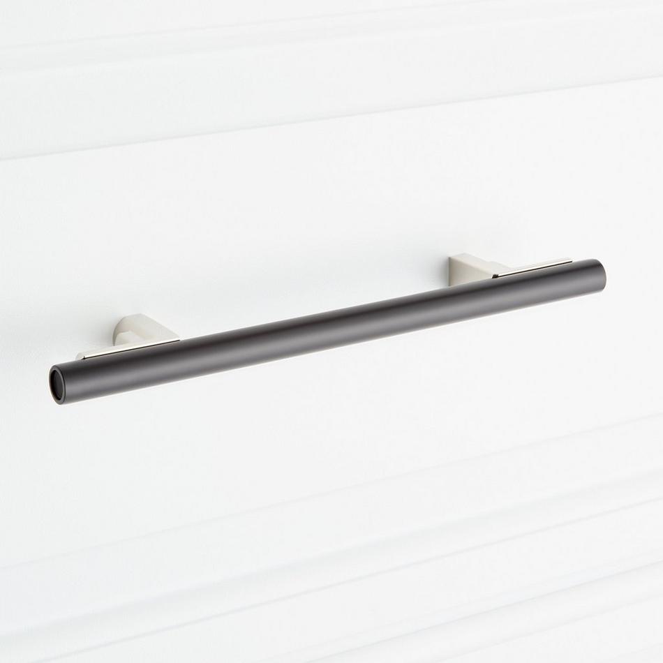 5-1/16" Anberlin Two Tone Cabinet Pull Matte Black - Polished Nickel, , large image number 5