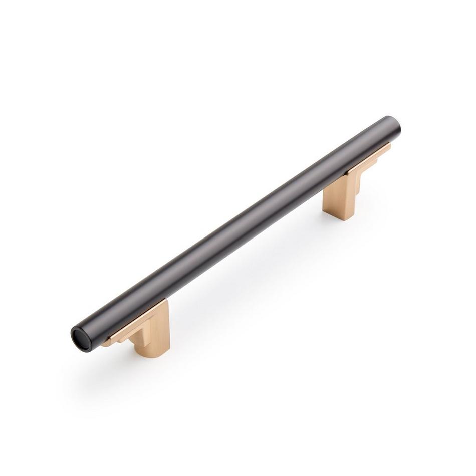 5-1/16" Anberlin Two Tone Cabinet Pull Matte Black - Champagne Bronze, , large image number 0