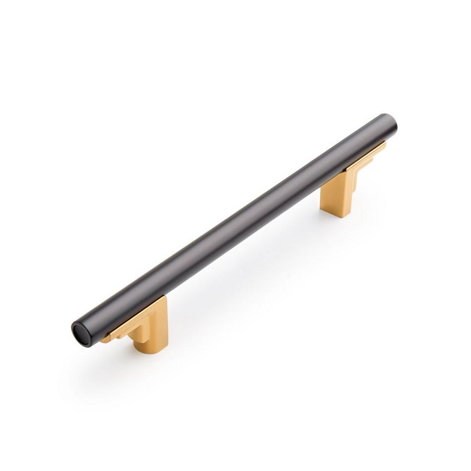 5-1/16" Anberlin Two Tone Cabinet Pull Matte Black - Brushed Gold, , large image number 0