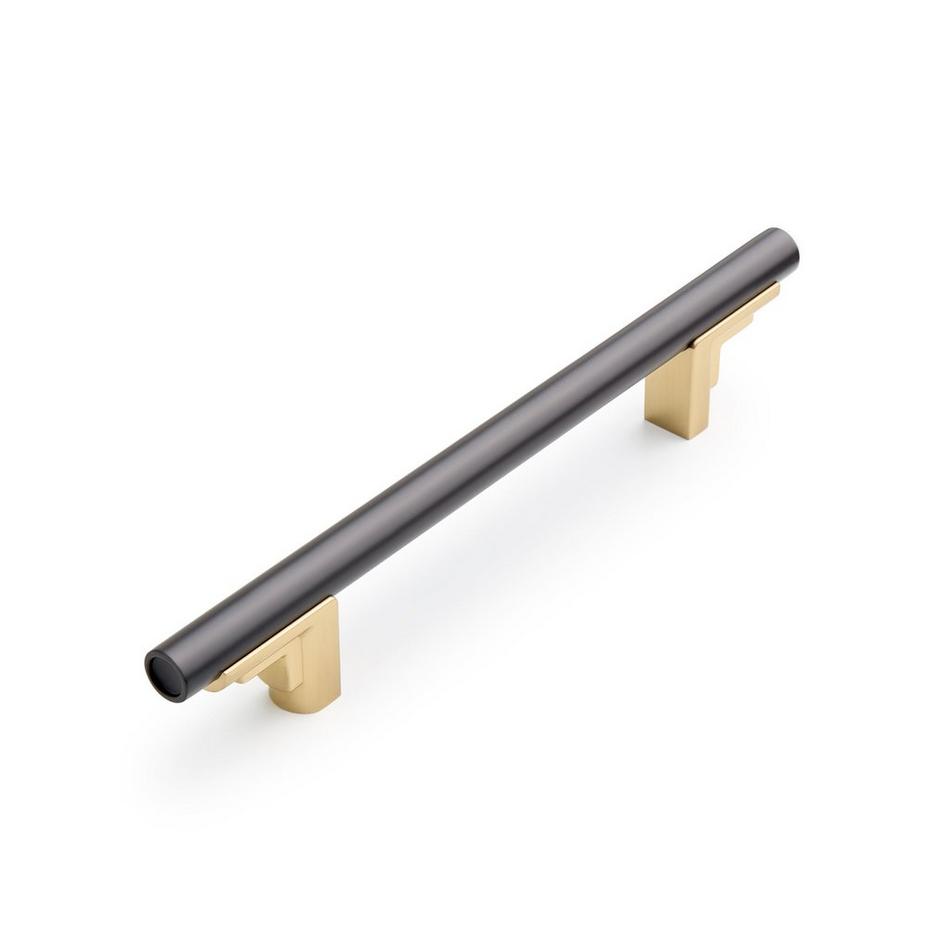 5-1/16" Anberlin Two Tone Cabinet Pull Matte Black - Golden Champagne, , large image number 0