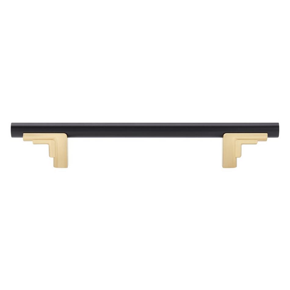 5-1/16" Anberlin Two Tone Cabinet Pull Matte Black - Golden Champagne, , large image number 2